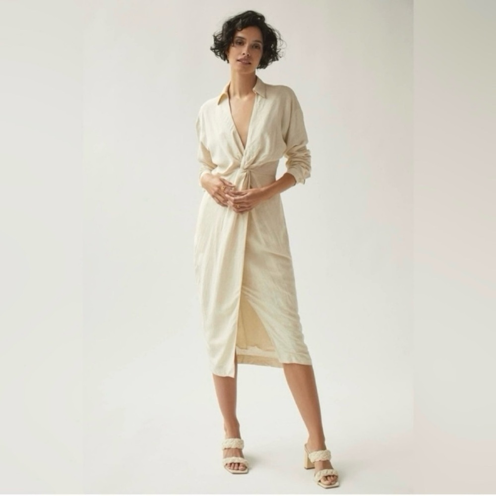 By Anthropologie linen blend dress NWT